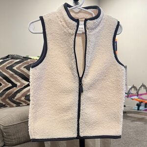 Carter's Cream Sherpa Vest with Black Trim